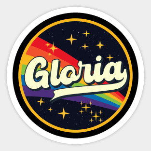 Gloria // Rainbow In Space Vintage Style Sticker